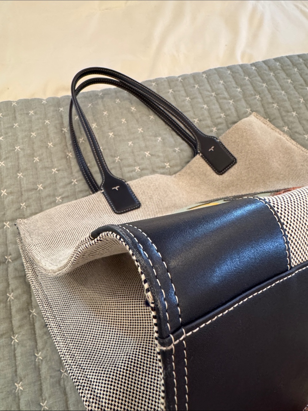 EUC Tory Burch Limited Edition Ella Colorblock Tote - Picture 6 of 16